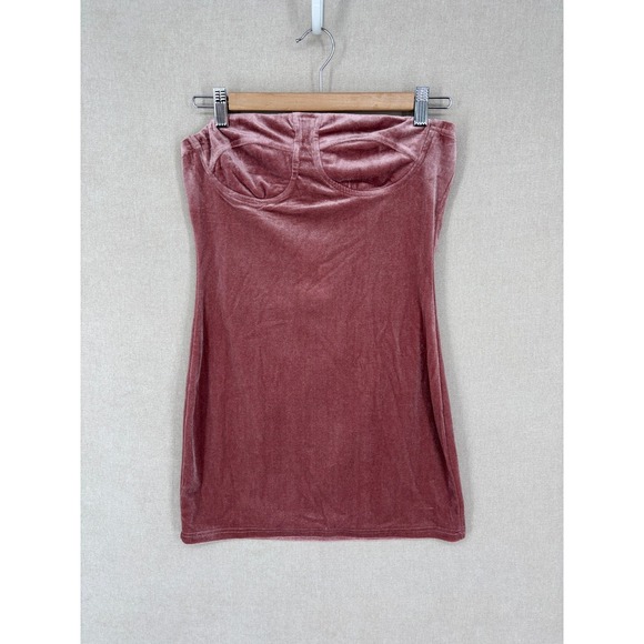 Cider Dresses & Skirts - CIDER Dress Womens S Pink Velvet Strapless Party Mini Stretch New